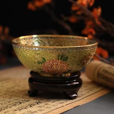 The Cloisonne Enamel Fortune-Attracting Transparent Blue Bowl