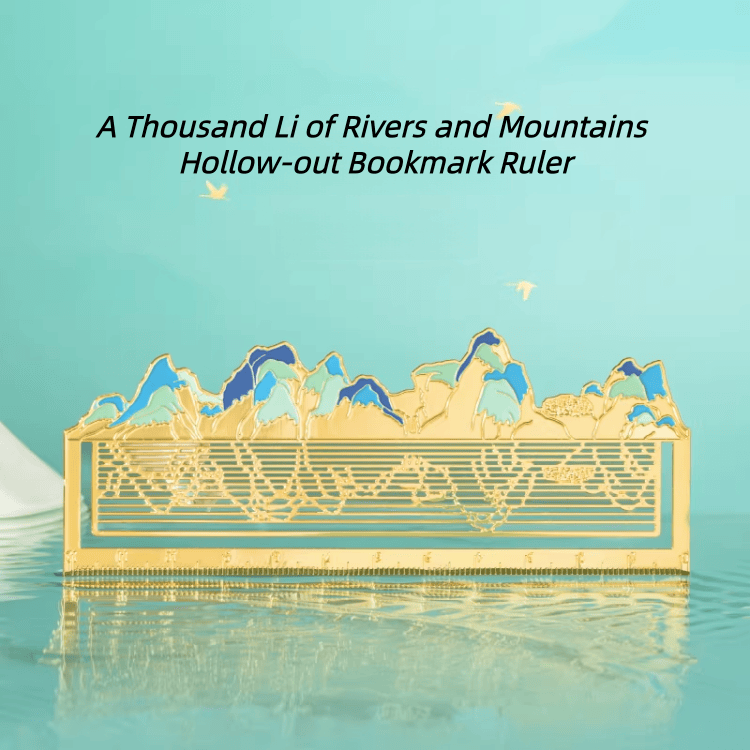 The Palace Museum A Thousand Li of Rivers and Mountains Hollow-out Bookmark Ruler