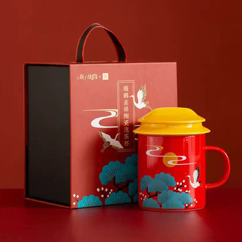 Shangxinle Forbidden City Auspicious Crane Ceramic Tea Cup