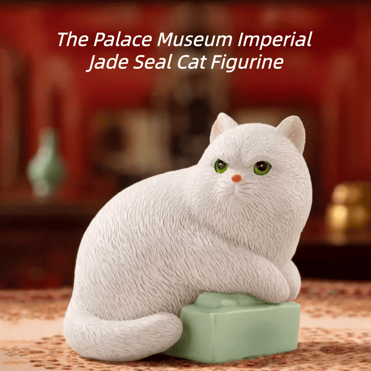 The Palace Museum Cute White Guardian Cat Creative Ornament for Car & Desktop