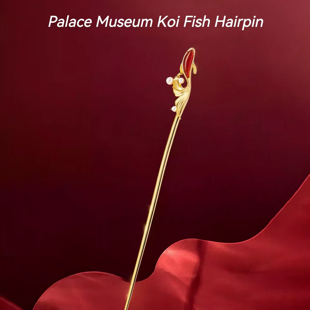 The Palace Museum Koi Red Agate Hairpin