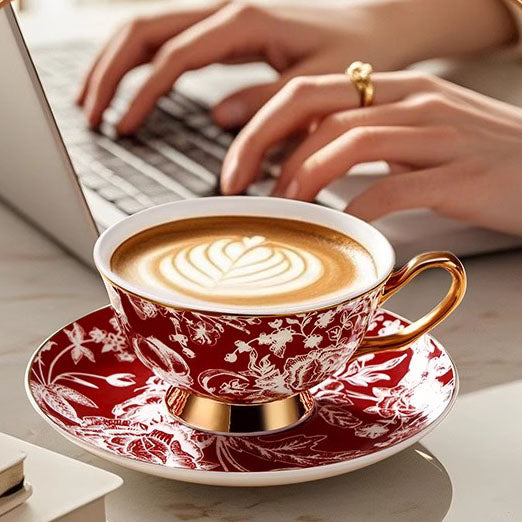 Shangxinle Forbidden City Rose Fragrance Coffee Cup Pair