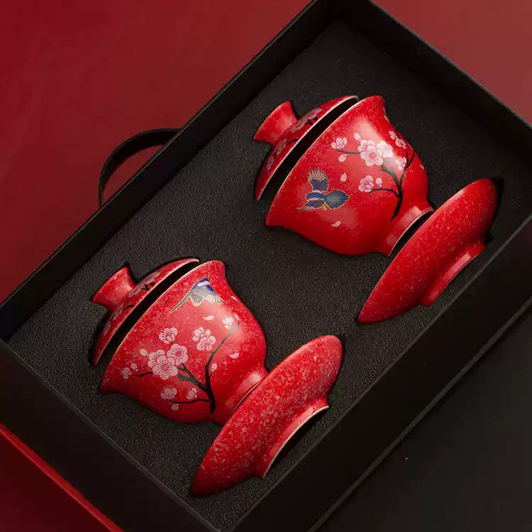 Shangxinle Forbidden City Ceramic High-end Tea Double Cup Lid Bowl