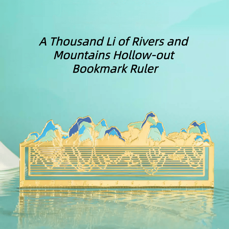 The Palace Museum A Thousand Li of Rivers and Mountains Hollow-out Bookmark Ruler