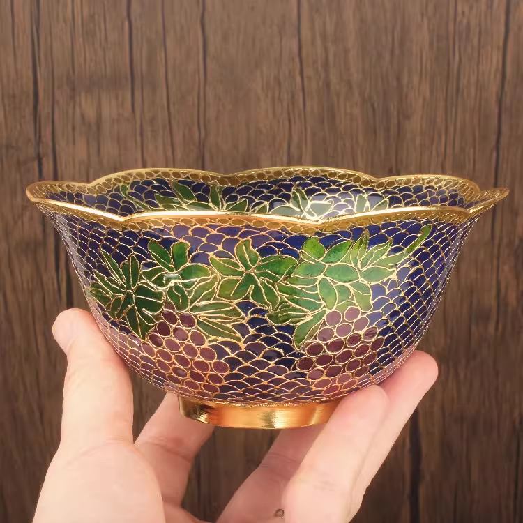 The Cloisonne Enameled Transparent Blue Lace Bowl