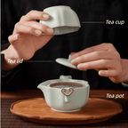 The Palace Museum Ru Kiln Ruyi Travel Gaiwan Set