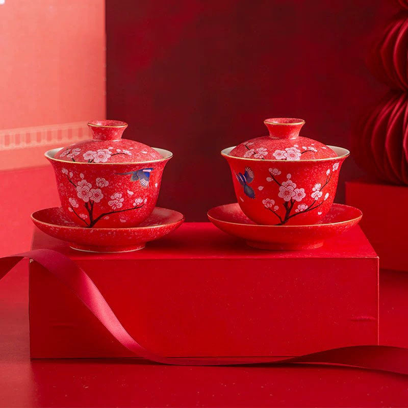 Shangxinle Forbidden City Ceramic High-end Tea Double Cup Lid Bowl