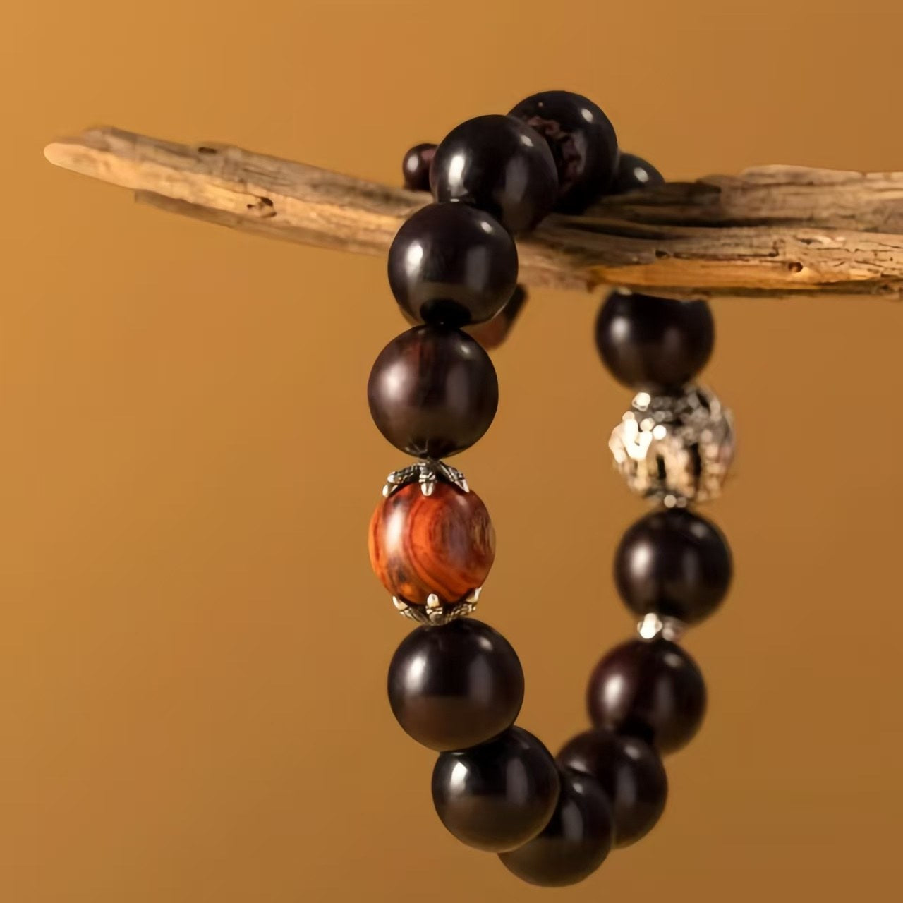 The Palace Museum Dragon-Patterned Rosewood Wooden Bracelet Gift