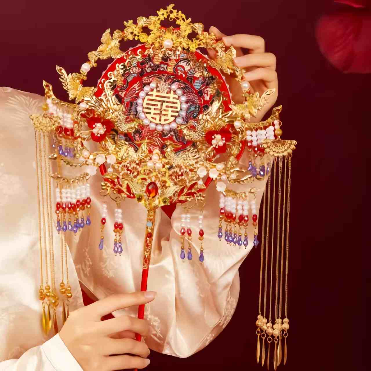 The Palace Museum Phoenix Crown and Brocade Robe with Round Fan Gift