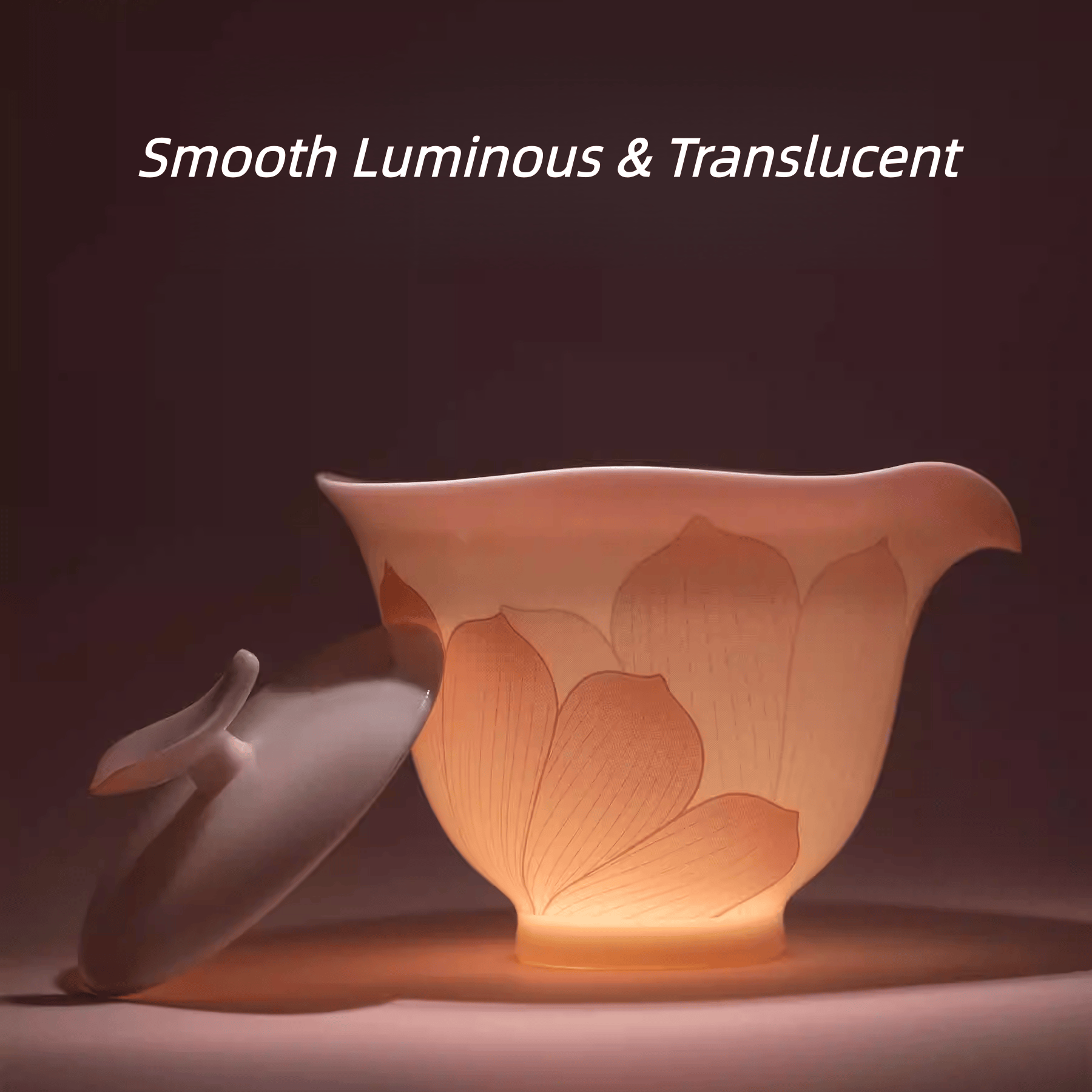 The Palace Museum Lotus-in-Bloom White Jade Porcelain Tea Set