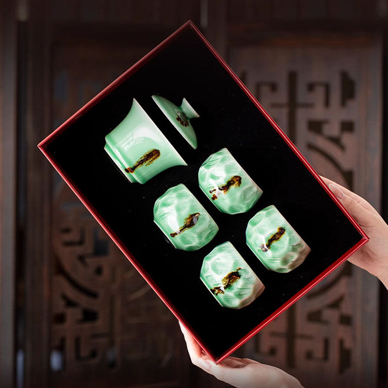 Shangxinle Forbidden City Transforming Stone into Gold Ceramic Tea Set