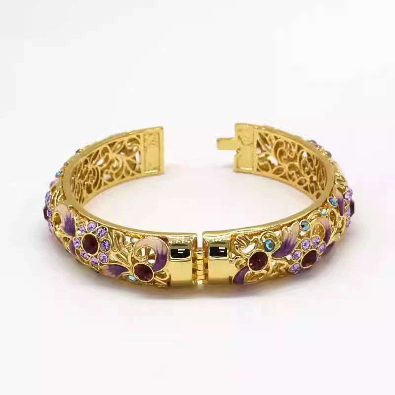 The Cloisonne Enameled Bracelet Large-Circle Women's