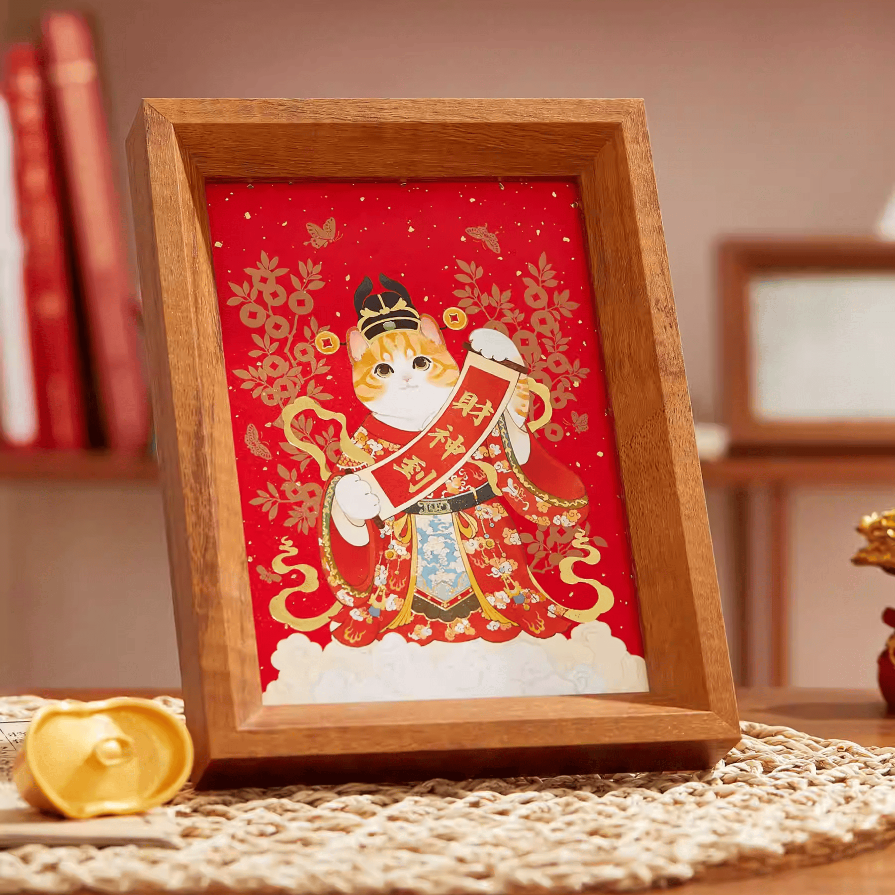 The Palace Museum Fortune Cat God Photo Frame Ornament