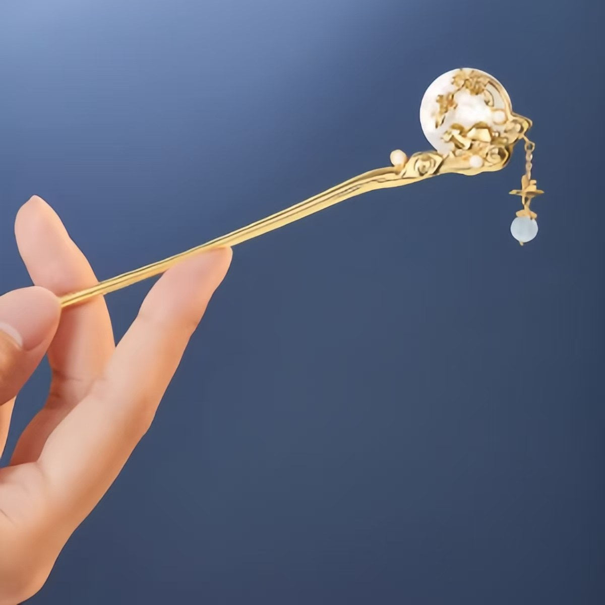 The Palace Museum New Moon Laurel Rabbit Hairpin