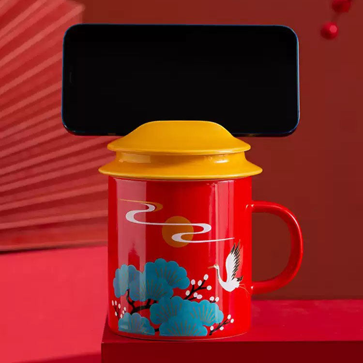 Shangxinle Forbidden City Auspicious Crane Ceramic Tea Cup