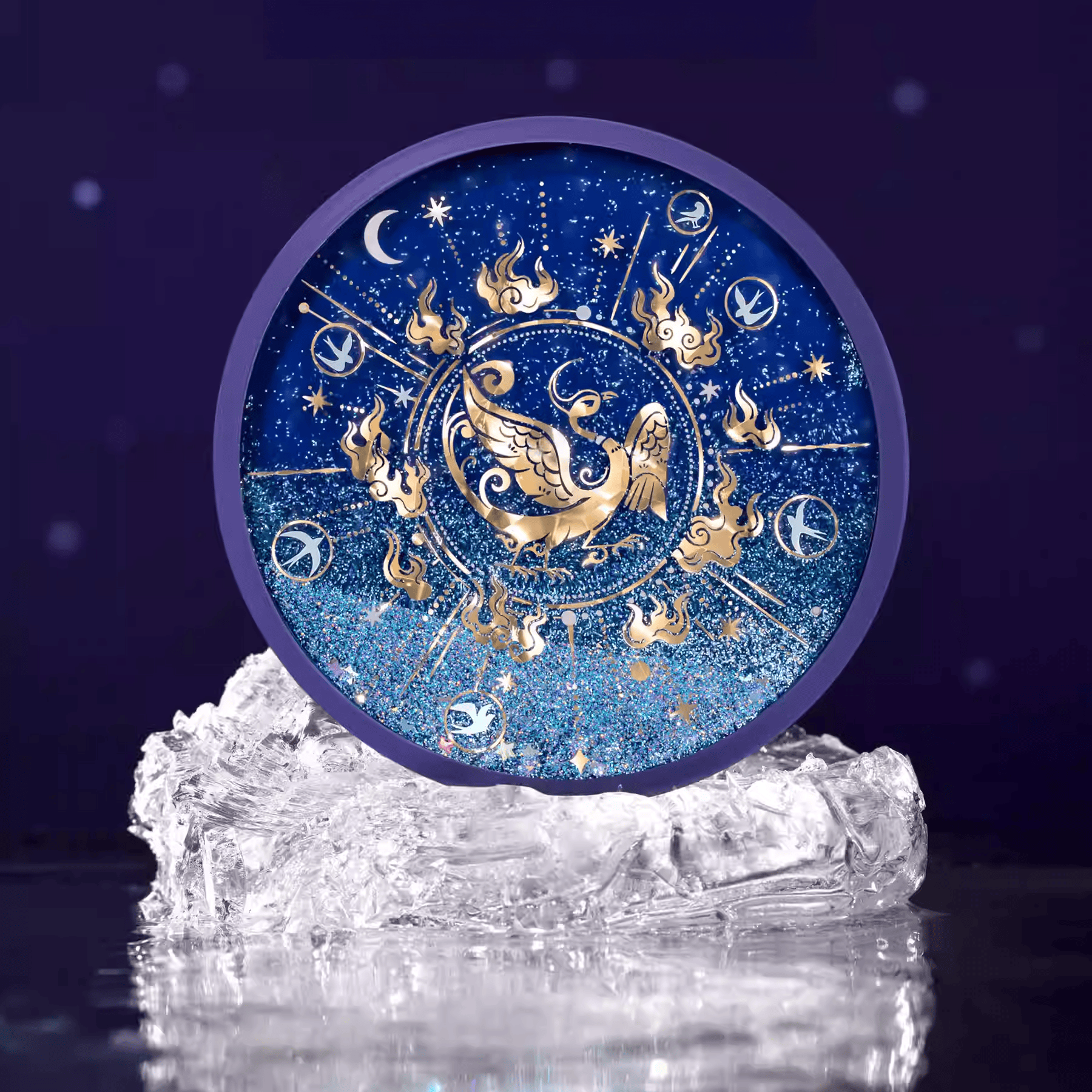 The Palace Museum Golden Crow & Jade Hare Shifting Sand Silicone Coaster