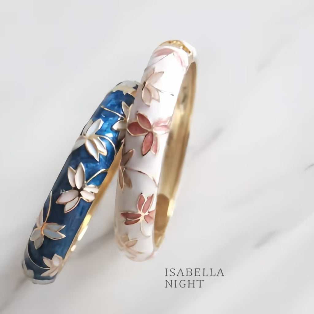 The Cloisonne Blue Dragonfly Carved Red Maple Leaf Bracelet Women's