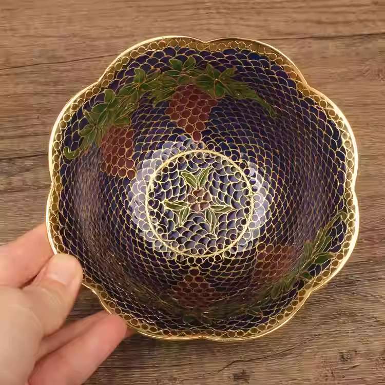 The Cloisonne Enameled Transparent Blue Lace Bowl