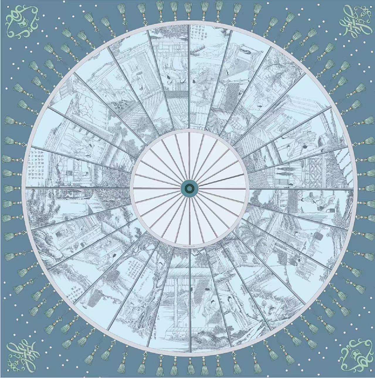 Rui Fu Xiang Mulberry Silk Square Women's Scarfs 2