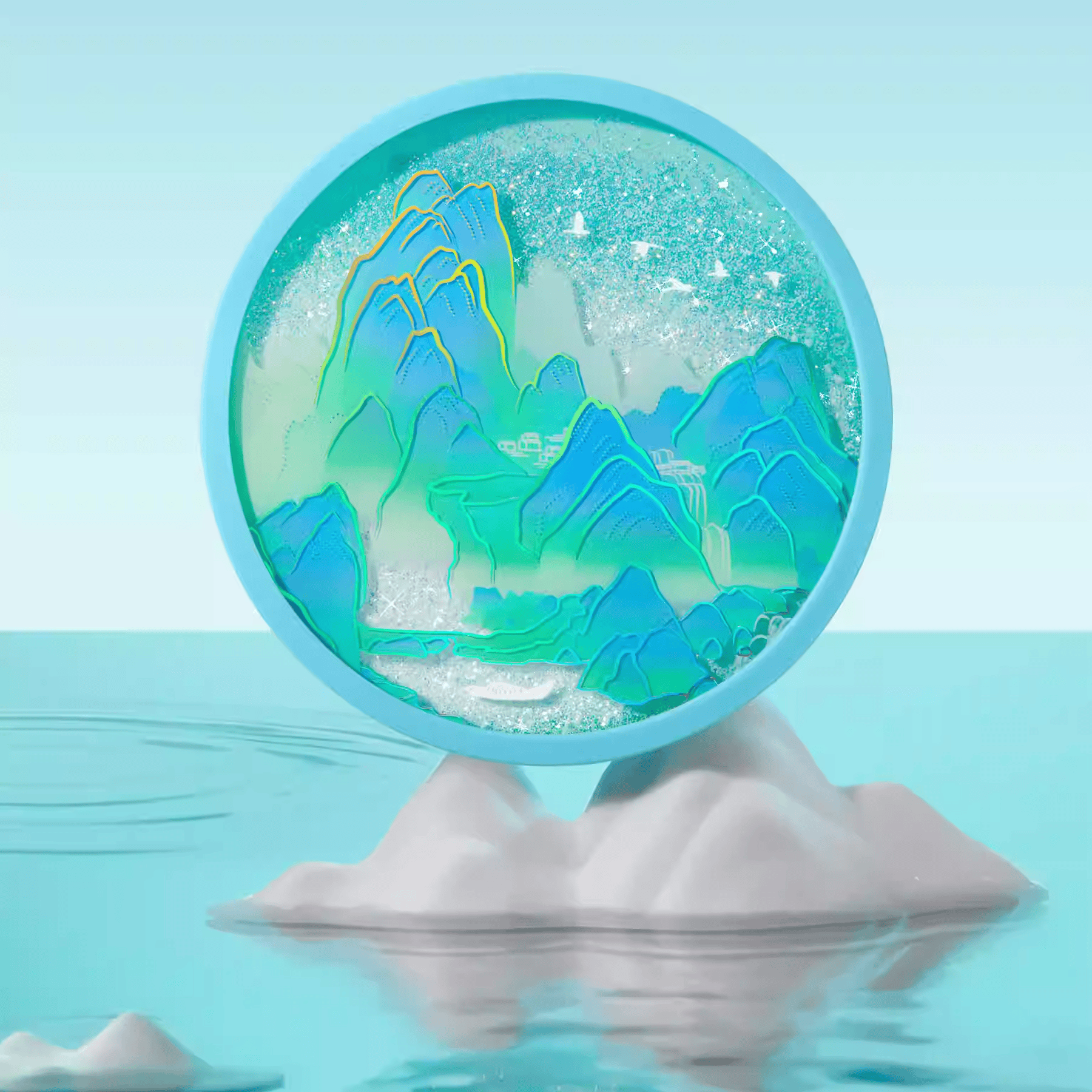 The Palace Museum a Thousand Li of Rivers and Mountains Shifting Sand Coaster