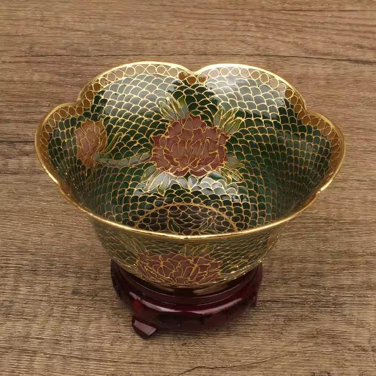 The Cloisonne Enameled Transparent Blue Lace Bowl