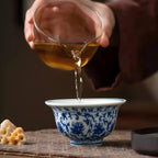 Shangxinle Forbidden City Blue-and-White Hand-Pressed Gongfu Tea Cup Set