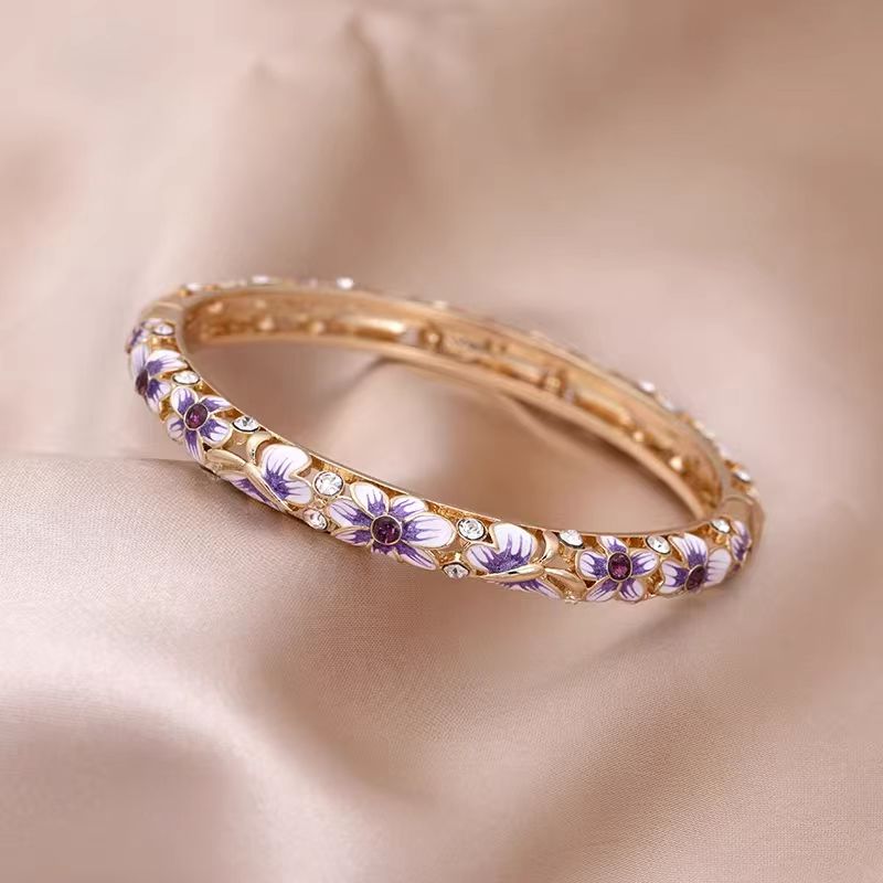 The Cloisonne Bangle Enamel Colorfast Blue-and-White Porcelain Women's