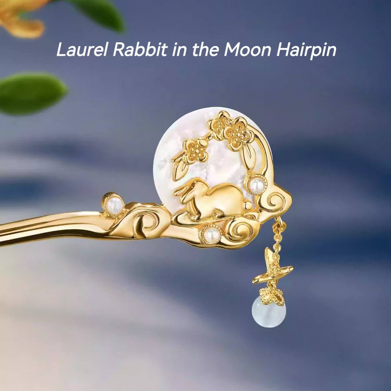 The Palace Museum New Moon Laurel Rabbit Hairpin