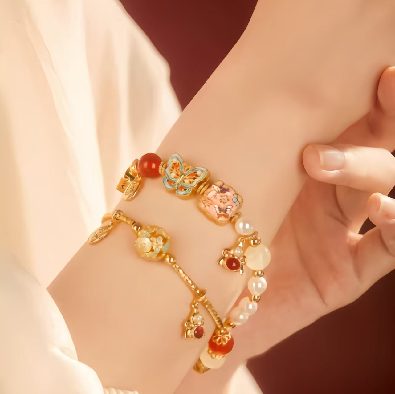 The Palace Museum Treasure Butterfly Bracelet Pearl Gift