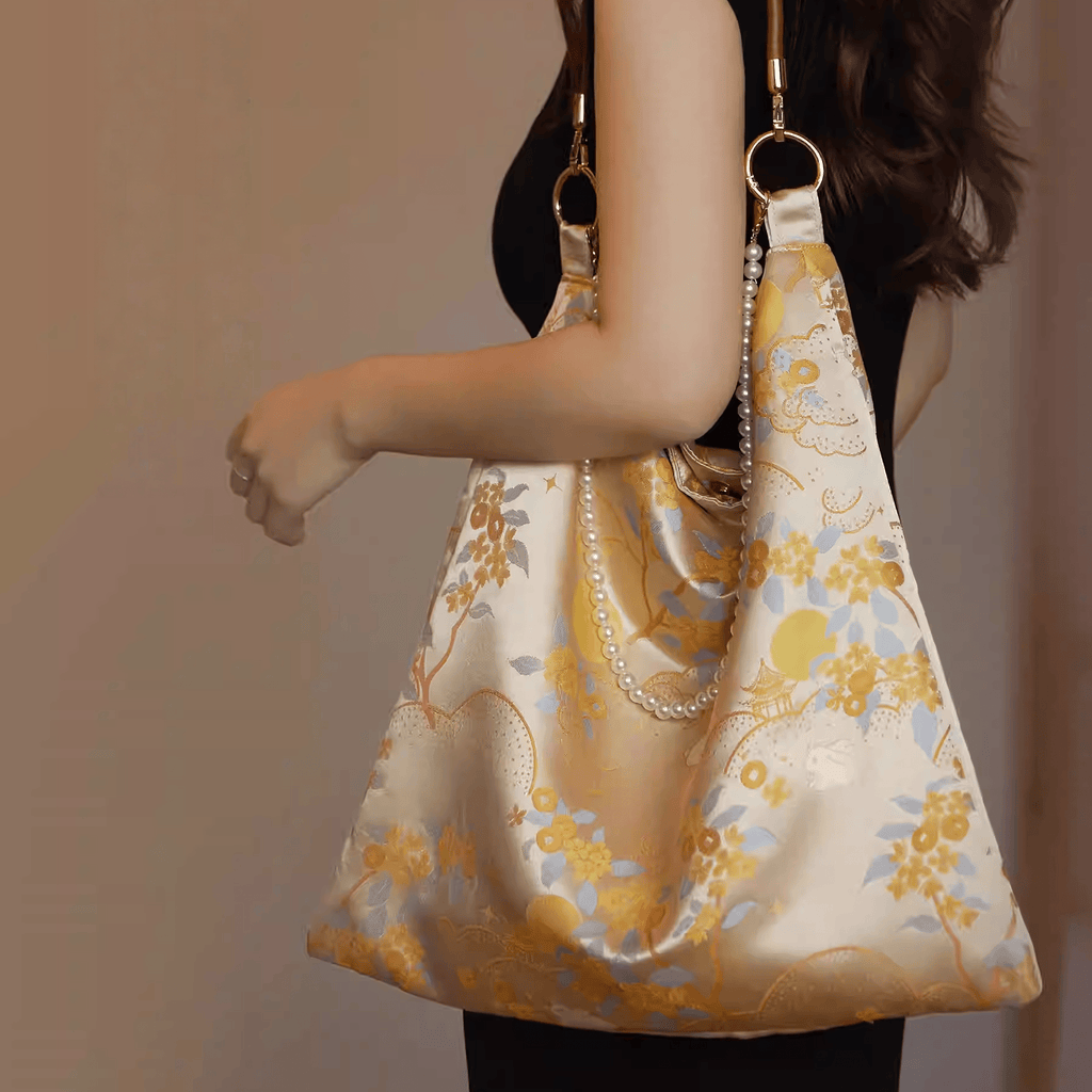 The Palace Museum Golden Branch & Jade Rabbit Shoulder Bag